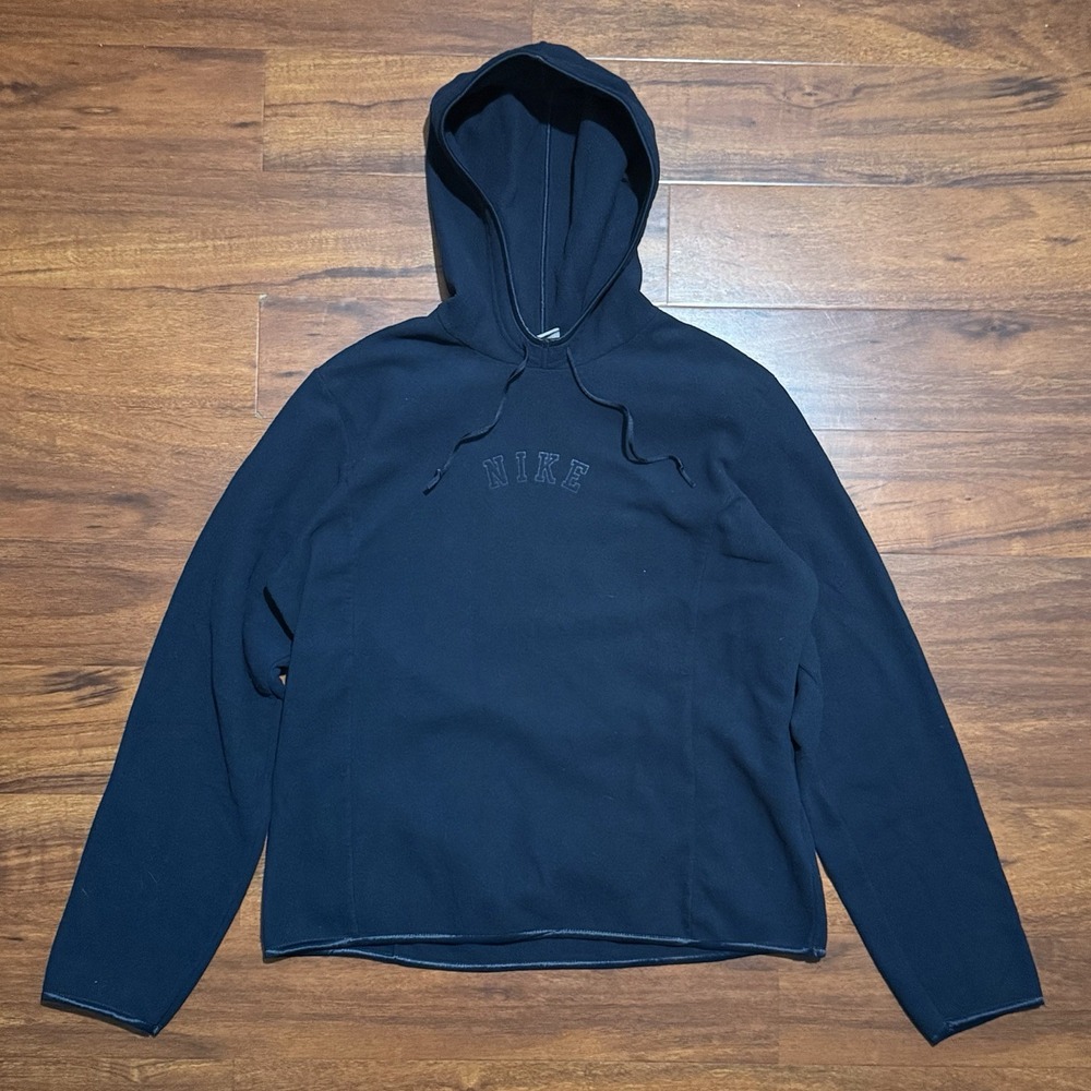 Nike Sportwear Hoodie Womens XL Blue Funnel Neck Fleece‎ Sweatshirt Vintage